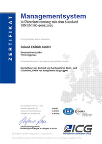 ISO 9001 Zertifikat