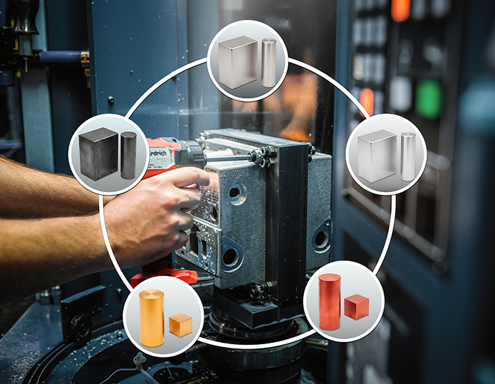 Frästeile in verschiedenen Metallen